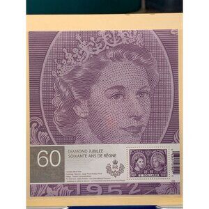 Diamond Jubilee 60 Years Of Reign Commemorative Stamp Sheet Canada Post Limited